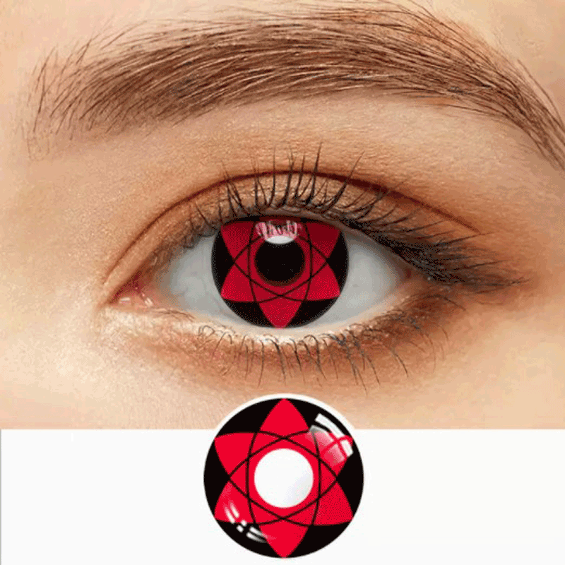 Cosplay Naruto Sasuke Sharingan Mage Red Contact Lenses